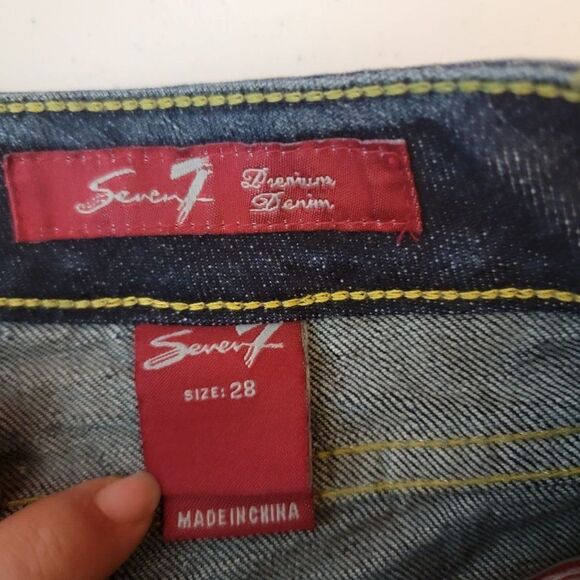 Seven 7 Womens Size 28 Blue Denim Bootcut Medium Wash Stretch Jeans - Picture 9 of 14